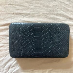 Merona Black Crocodile-Embossed Clutch